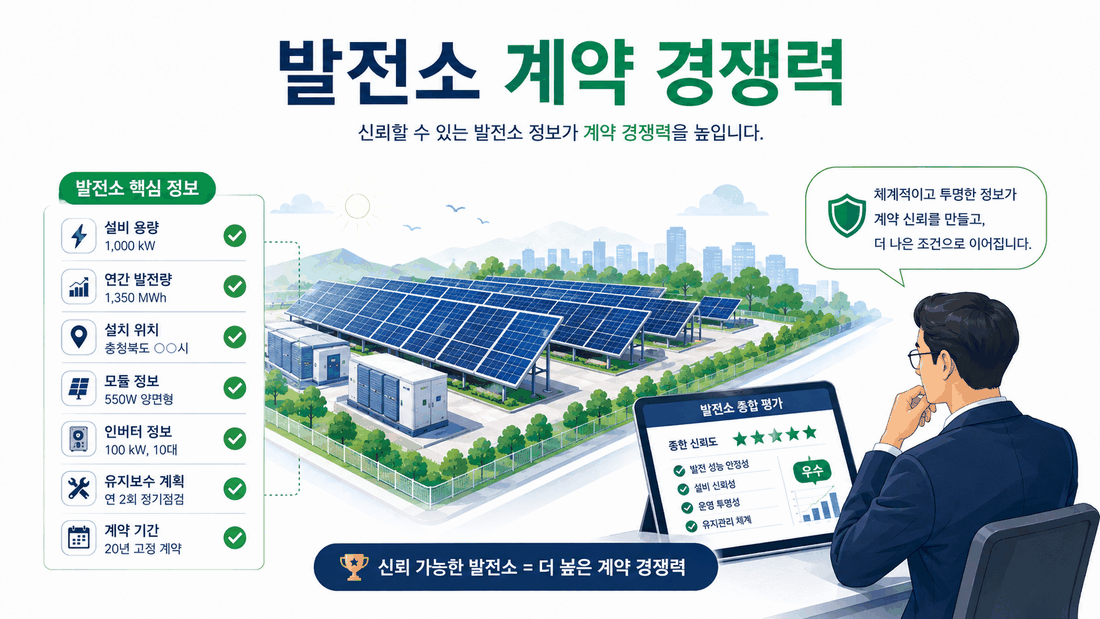 태양광 발전소의 투명한 정보 공개로 PPA 계약 경쟁력이 높아지는 모습
