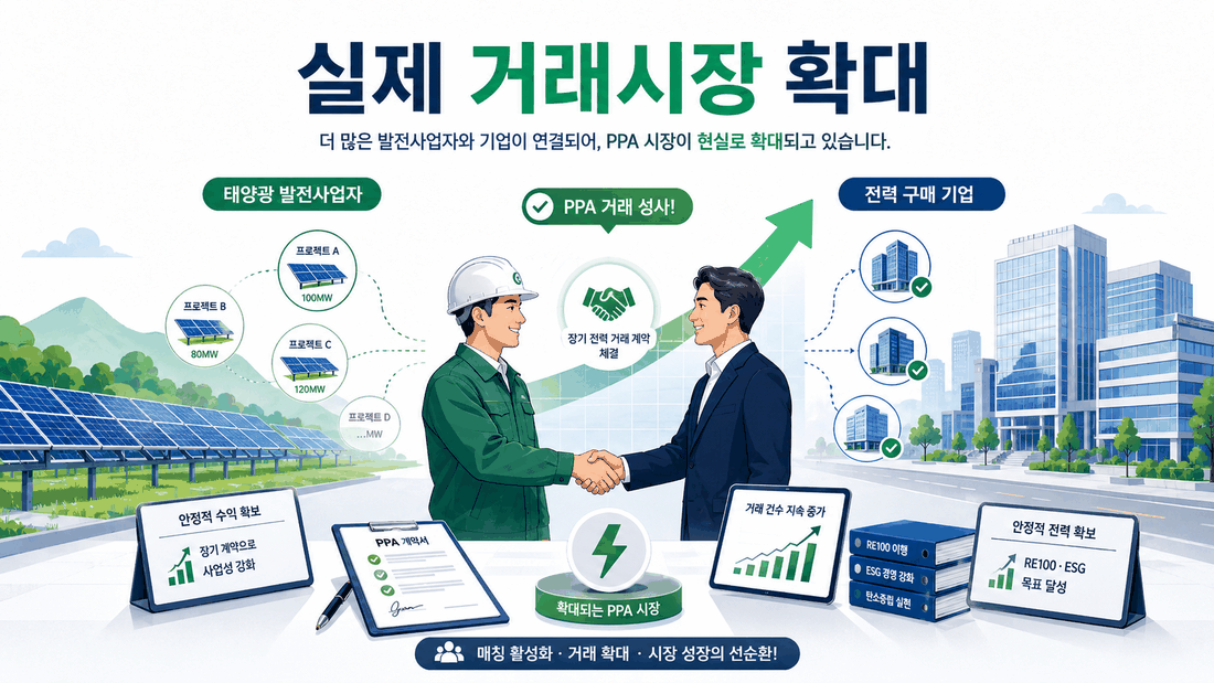 태양광 PPA 시장 확대와 발전사업자·전력 구매 기업 거래 증가
