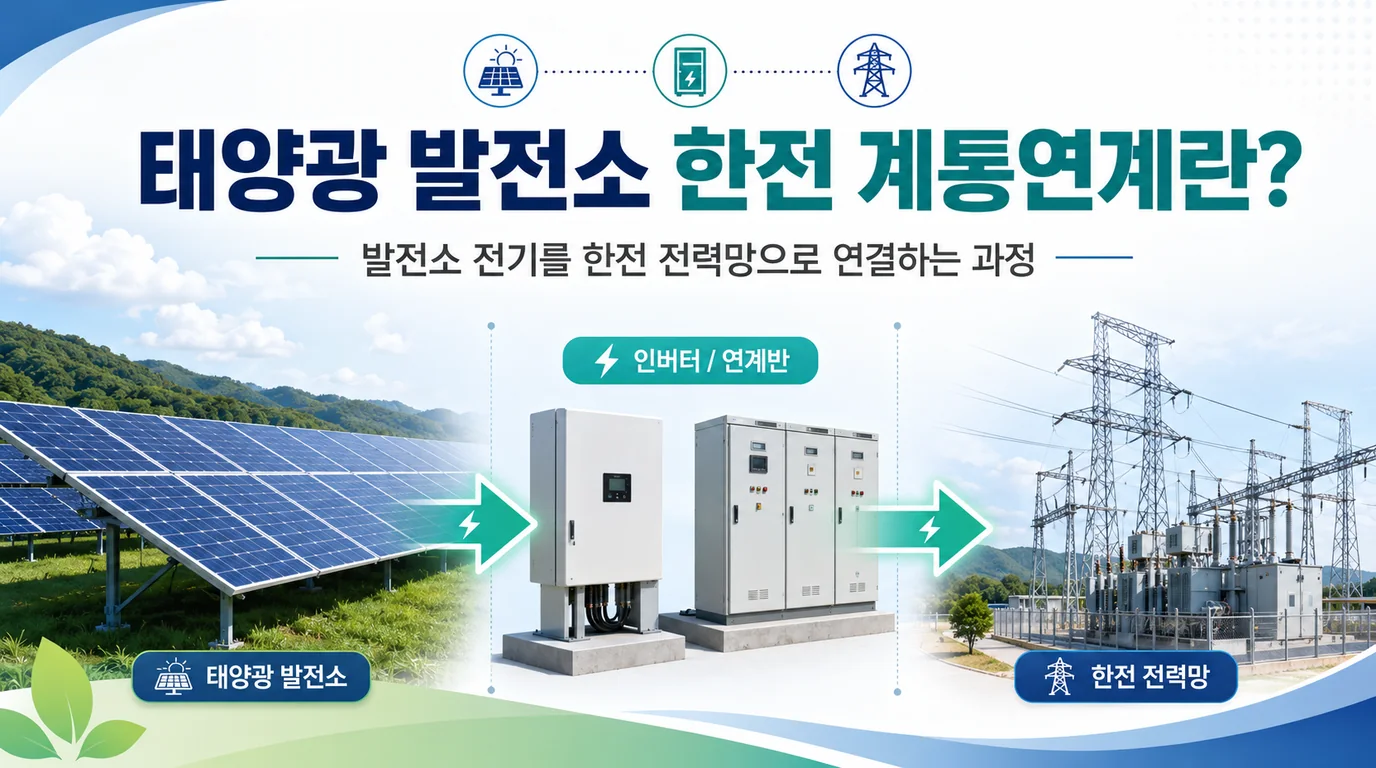 태양광 발전소 한전 계통연계와 전력망 연결 구조