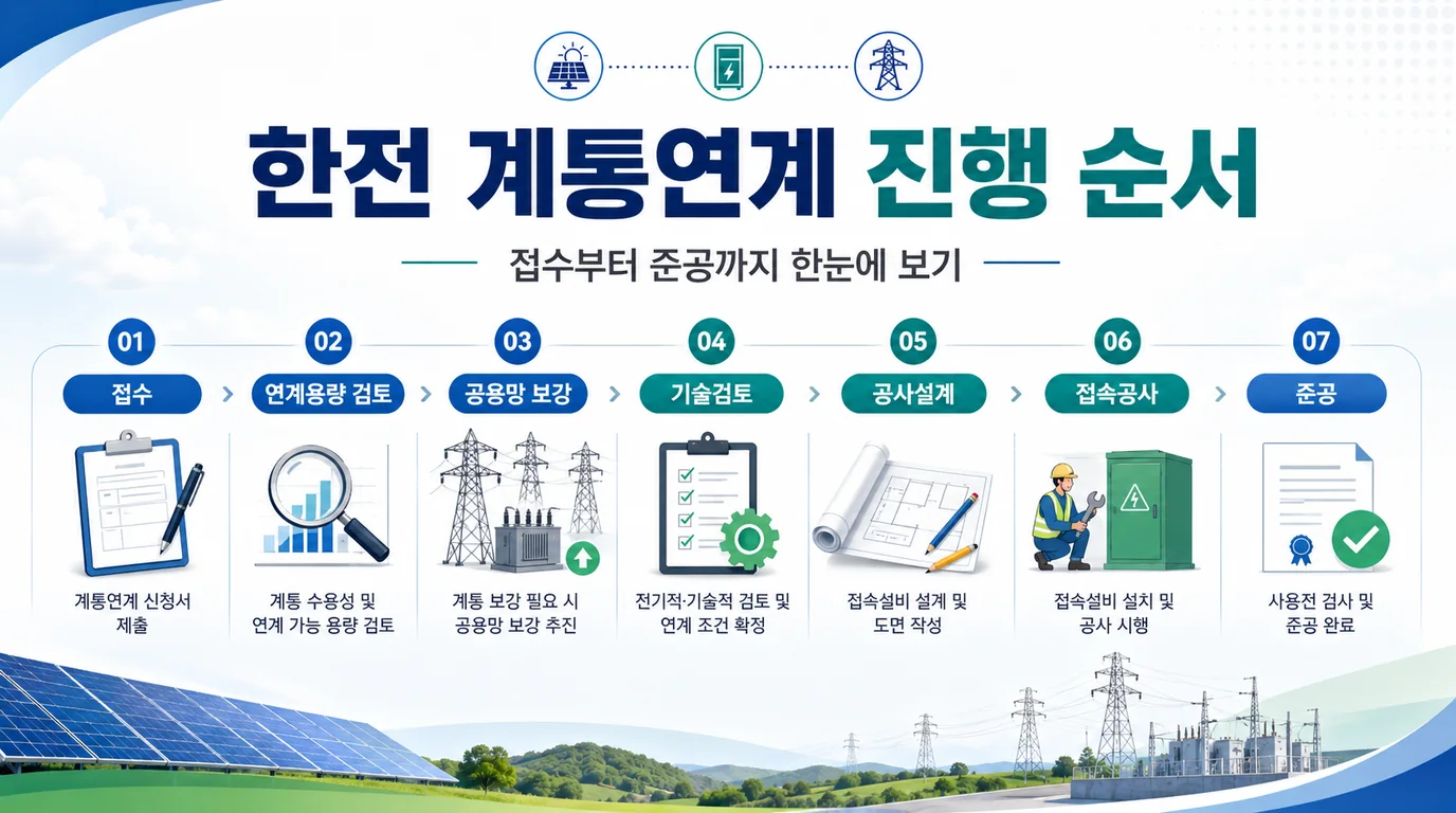 태양광 계통연계 한전 접수부터 준공까지 진행순서