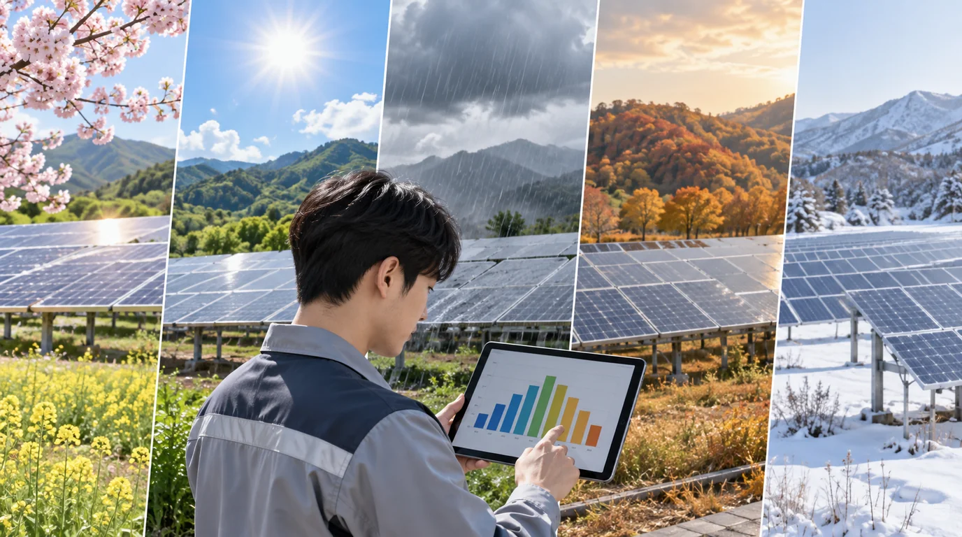 계절과 날씨에 따른 100kW 태양광 월별 발전량 차이