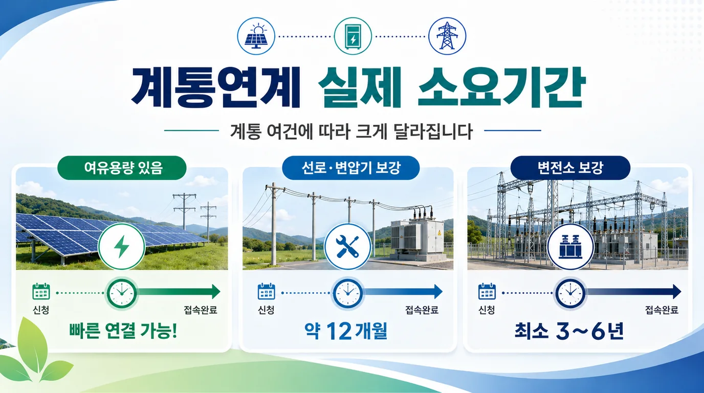 태양광 계통연계 소요기간과 한전 접속대기 기간