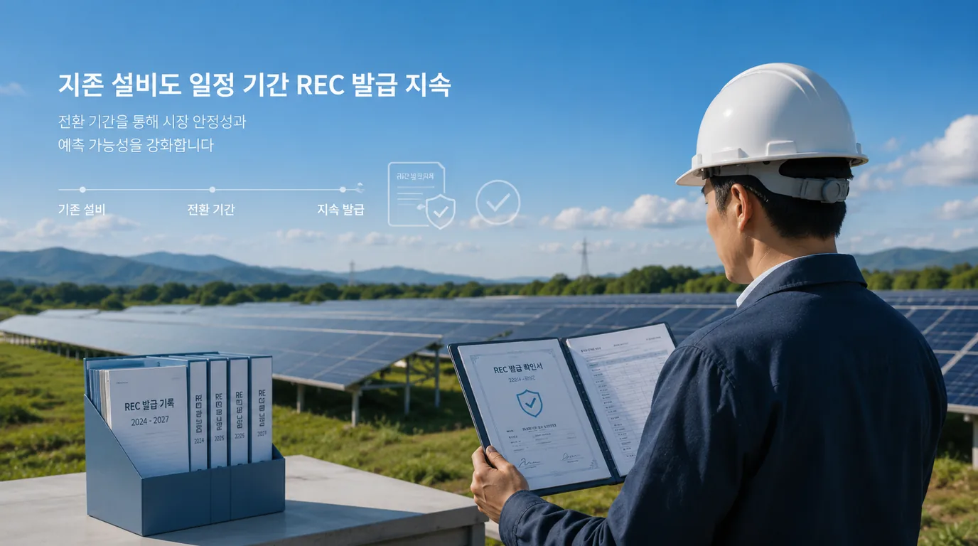 기존 태양광 발전소 REC 발급 유지