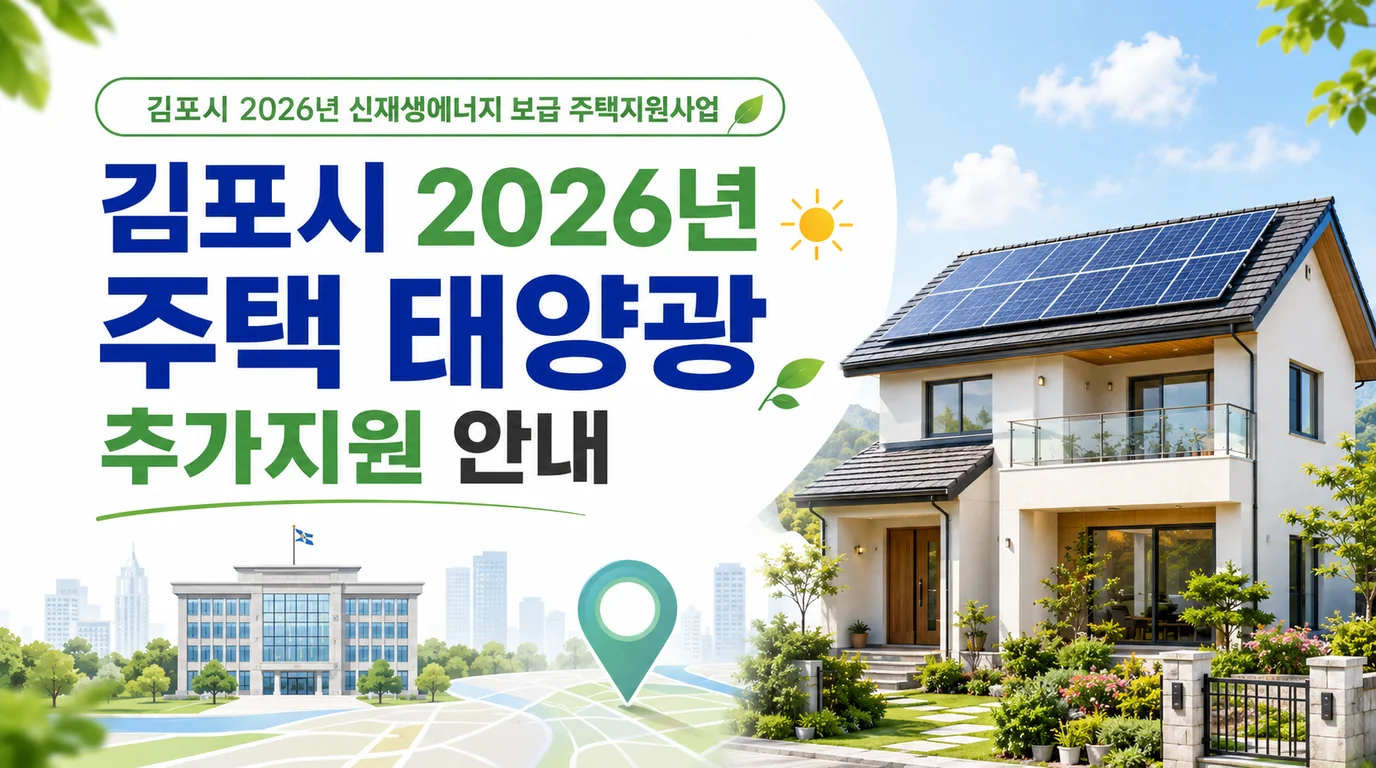 김포시 2026 주택 태양광 추가지원금과 자부담 안내