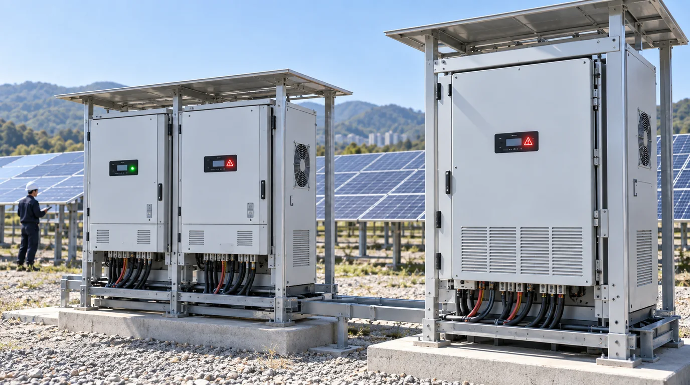 50kW 인버터 2대와 100kW급 인버터 구성에 따른 발전소 운전 상태 비교
