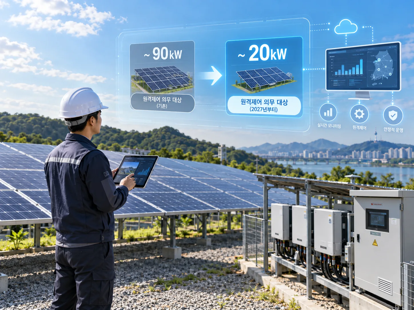 2027년 태양광 원격제어 의무 대상 20kW 이상 확대